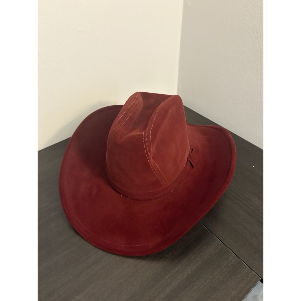 Red Artel Cowboy Hat Rust Suede Made in USA Size Small